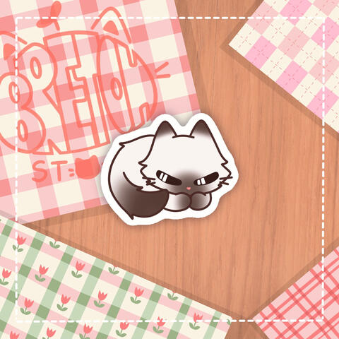 Gatito Siamés Pelo Largo - Pegatina - 1€