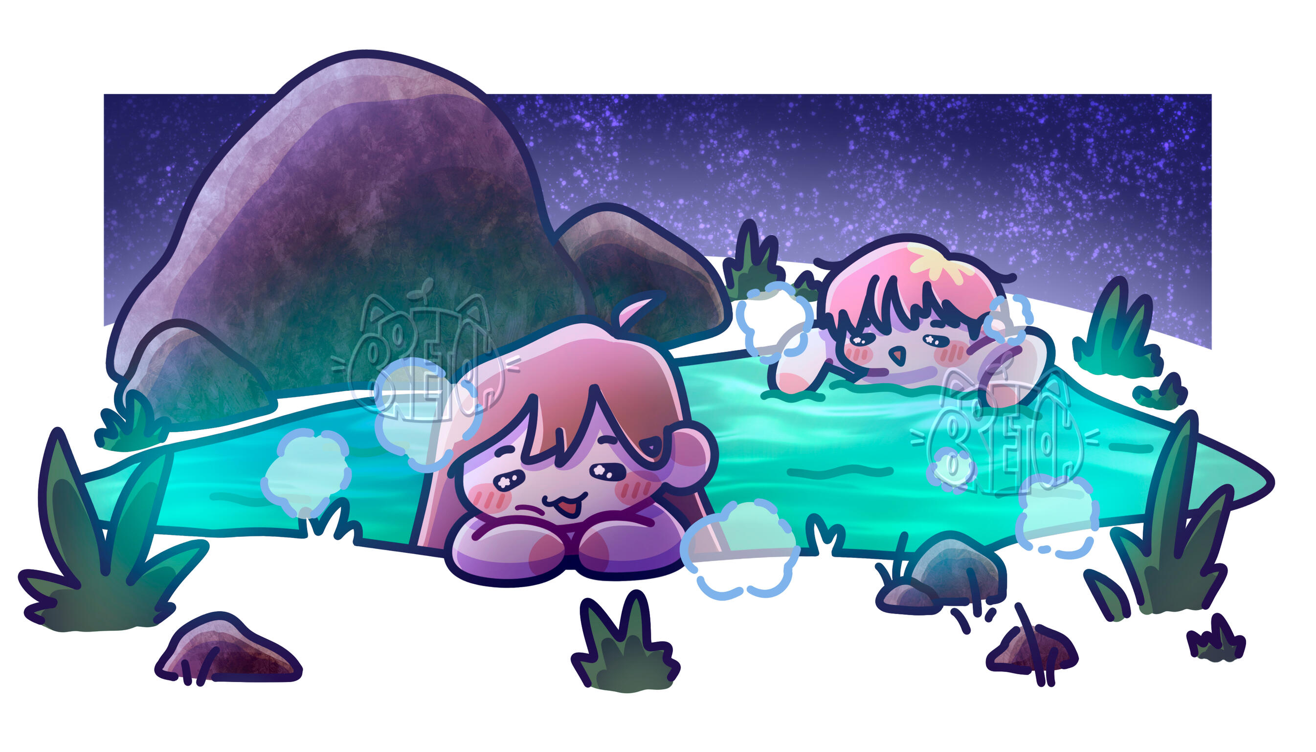 CHIBI - Headshot + Extra Character + Complex Background (33€)